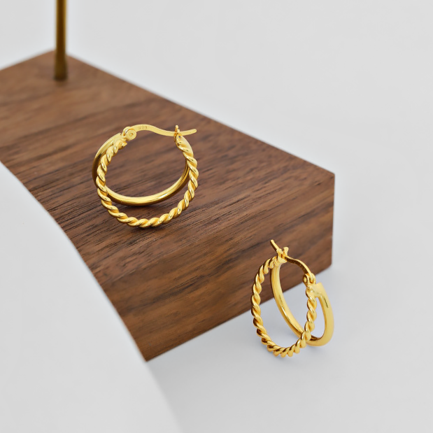 Spirits Unearth 18k Gold Plated Hoop Earrings