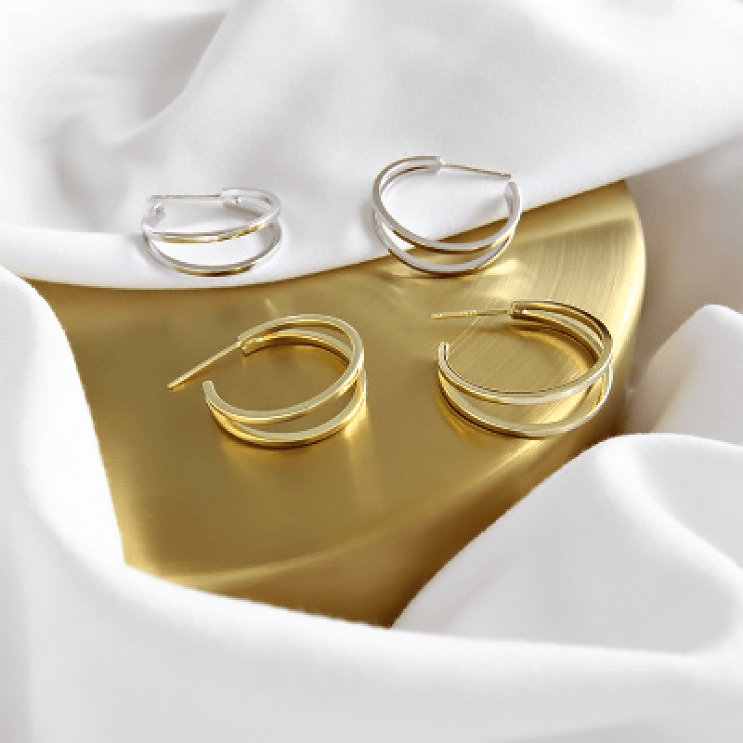 Spirits Unearth 18k Gold Plated Hoop Earrings