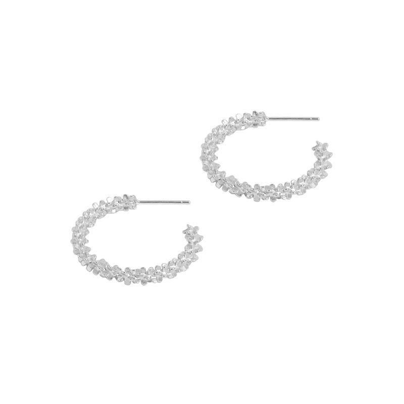 Spirits Unearth 18k Gold Plated Criss Cross Chain Hoop Earrings