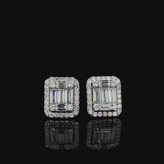 Spirits Unearth and Diamond Atelier 14k White Gold Lab Diamond Stud Earrings