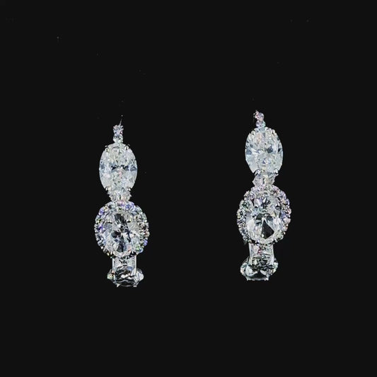 Spirits Unearth and Diamond Atelier 14k White Gold Lab Diamond Hoop Earrings