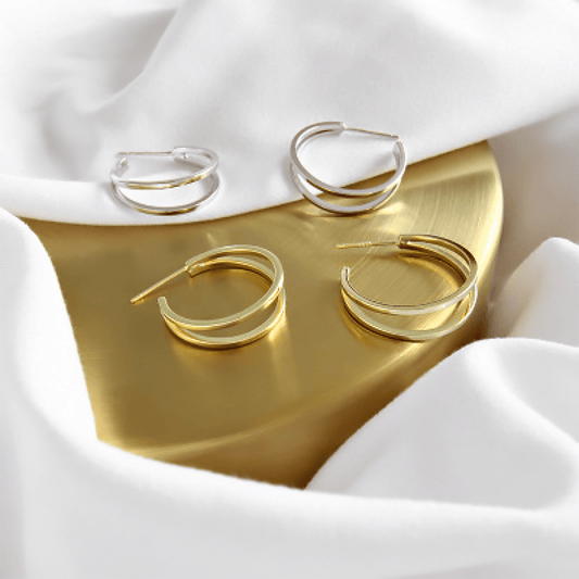 Spirits Unearth 18k Gold Plated Hoop Earrings